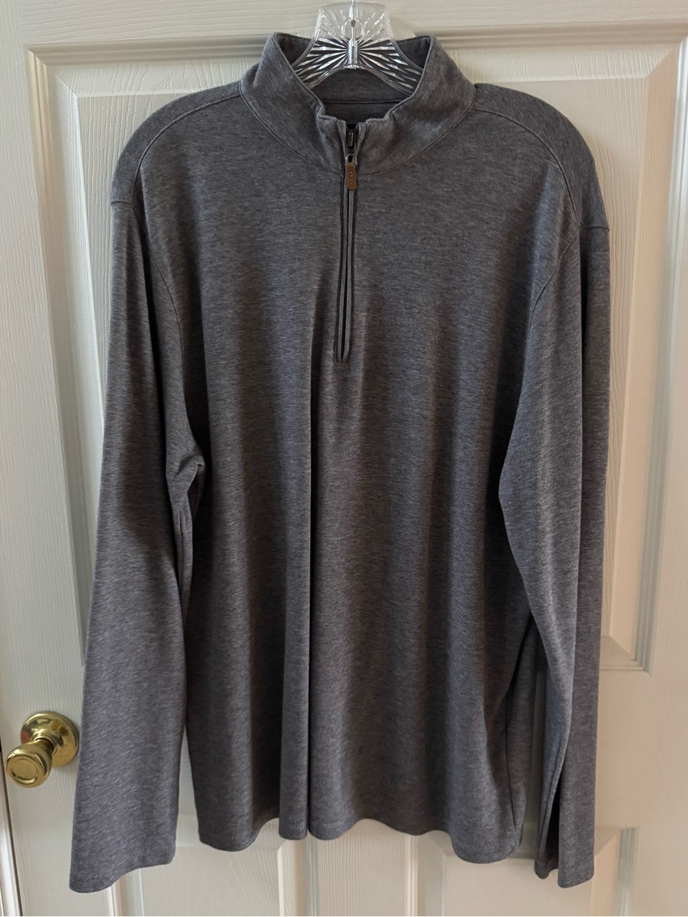 Mizzen+Main Light Gray Quarter-Zip Pullover - XL